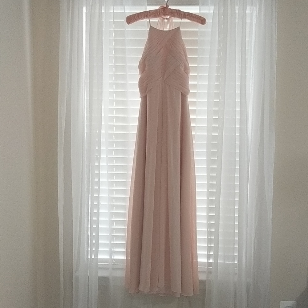 Azazie Ginger bridesmaids dress pearl pink